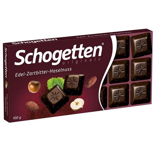 Schogetten шоколад темный с орехами, 100 гр